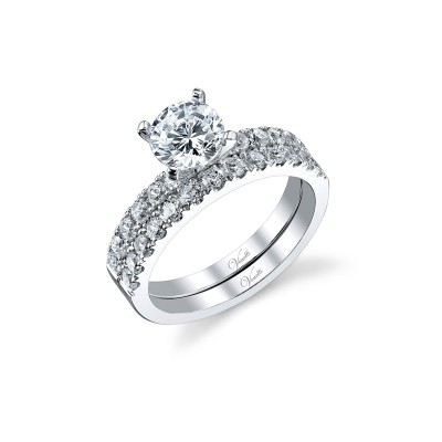 14K W SET RING 25RD 0.81CT