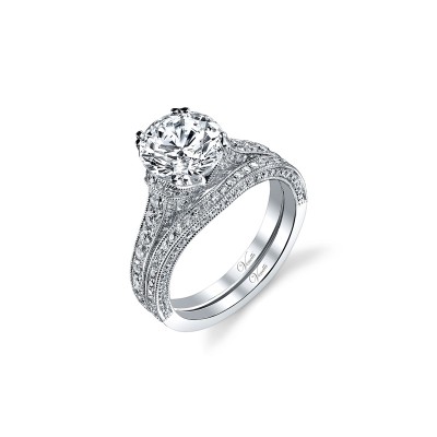 14K W SET RING 164RD 1.06CT