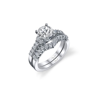 14K W SET RING 24RD 0.73CT