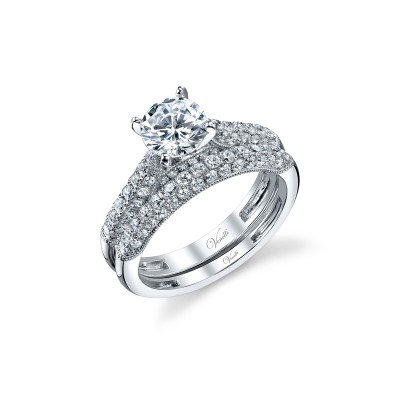 14K W SET RING 89RD 1.14CT