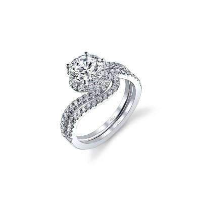 14K W SET RING 72RD 0.64CT