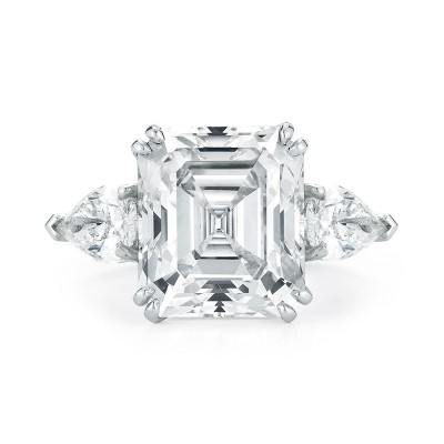 3 Stone Emerald Cut Diamond Ring