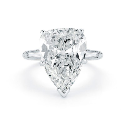 3 Stone Pear Shape Diamond Ring