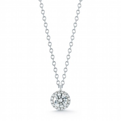 Round Halo Diamond Pendant