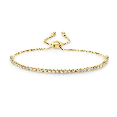 Yellow Gold 1.00ct Diamond Bolo Bracelet
