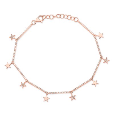 Rose Gold Dainty Star Charm Bracelet