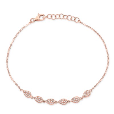 Rose Gold Dainty Pave Pear Shape Bracelet