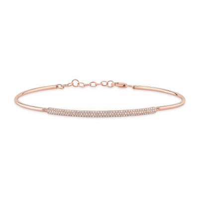 Rose Gold Semi Flexible Long Bar Bracelet
