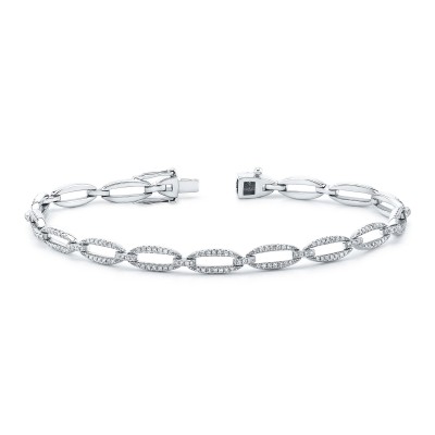 White Gold Oval Link Bracelet