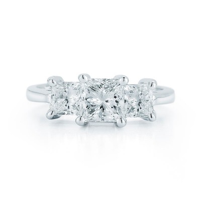 3 Stone Princess Cut Diamond Ring