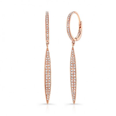Rose Gold Surf Board Drop Earrings