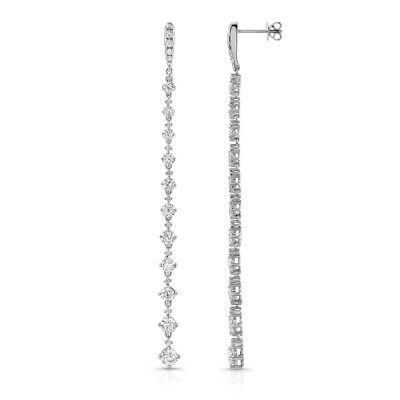 White Gold Forevermark Large Diamond Prong Drop Earrings