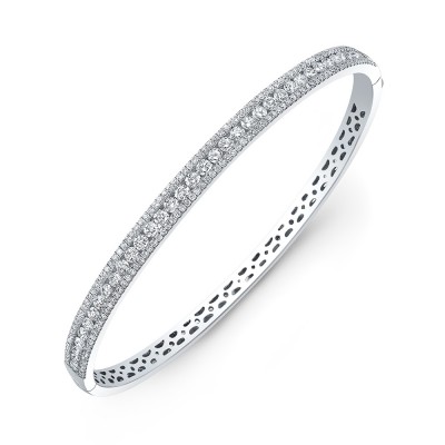 White Gold 2.00ct Channel Set Bangle