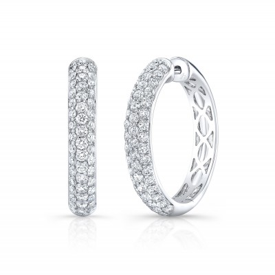 White Gold Premier Small Pave Hoops