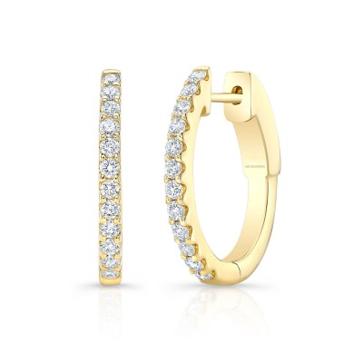 Yellow Gold Premier Large Channel Set Hoops