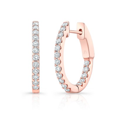 Rose Gold 3/4 Inch Oval Hoops