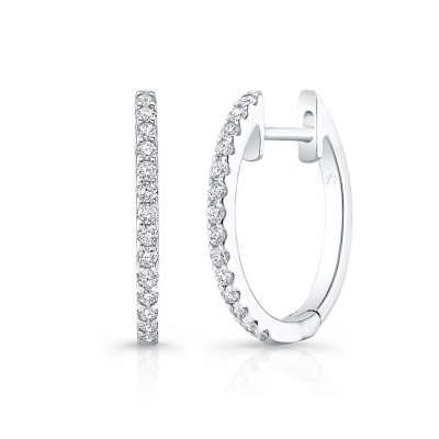 White Gold 1/2 Inch Oval Hoops