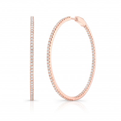 Rose Gold 2 Inch Round Hoops