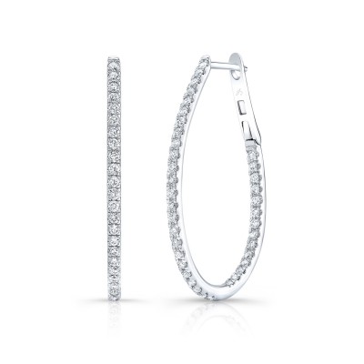 White Gold Small Inside Out Oval Hoops