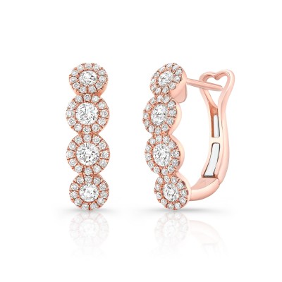 Rose Gold Halo Hoops