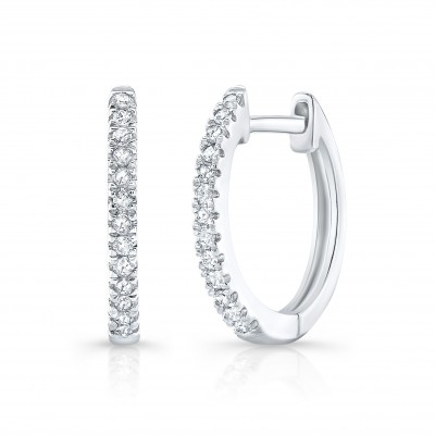White Gold Huggie Hoops