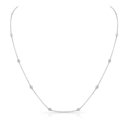 White Gold .30 Ct Diamonds By The Yard Necklace