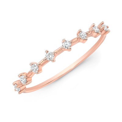 Rose Gold Staggered Diamond Stackable Band
