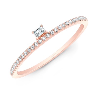 Rose Gold Baguette Stackable Band