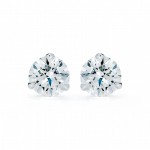 3 Prong Round Diamond Stud Earrings