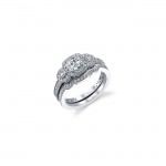 14K W SET RING 72RD 0.42CT