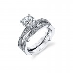 14K W SET RING 61RD 0.61CT