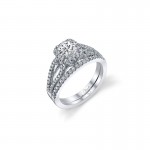 14K W SET RING 100RD 0.54CT