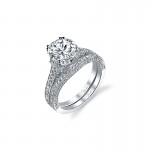 14K W SET RING 164RD 1.06CT