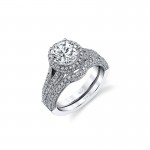 14K W SET RING 212RD 1.08CT