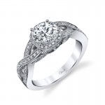14K W RING 60RD 0.26CT