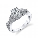 14K W RING 56RD 0.25CT