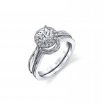 14K W SET RING 16RD 0.22CT