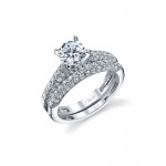 14K W SET RING 89RD 1.14CT