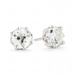 4 Prong Old Euro Diamond Stud Earrings