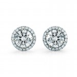 Round Halo Diamond Stud Earrings