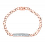 Rose Gold Pave Id Link Bracelet