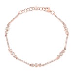 Rose Gold Dainty Multi Bar Bracelet With Diamond Bezels