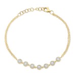 Yellow Gold Dainty 7 Stone Bracelet