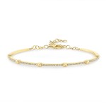 Yellow Gold Semi Flexible Studded Bracelet