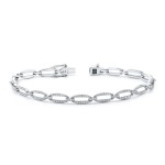 White Gold Oval Link Bracelet