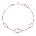 Rose Gold Piety 3 Stationed Hamsa Bracelet