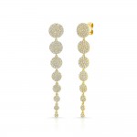 Yellow Gold Graduating Circle Drop Earrings