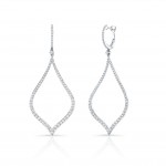 White Gold Pointed Pear Shape Drop Earrings