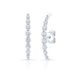White Gold Shared Prong Cuff Earring