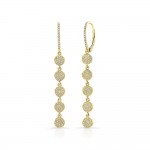 Yellow Gold Dangling Disc Earrings